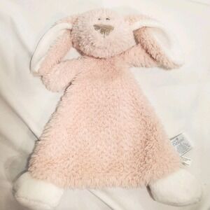 Demdaco Nat & Jules Plush Bunny‎ Rabbit Lovey Pink White Security Blanket